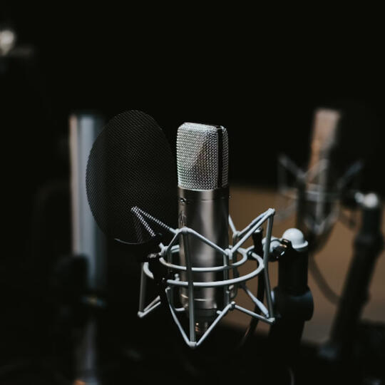 A podcast microphone